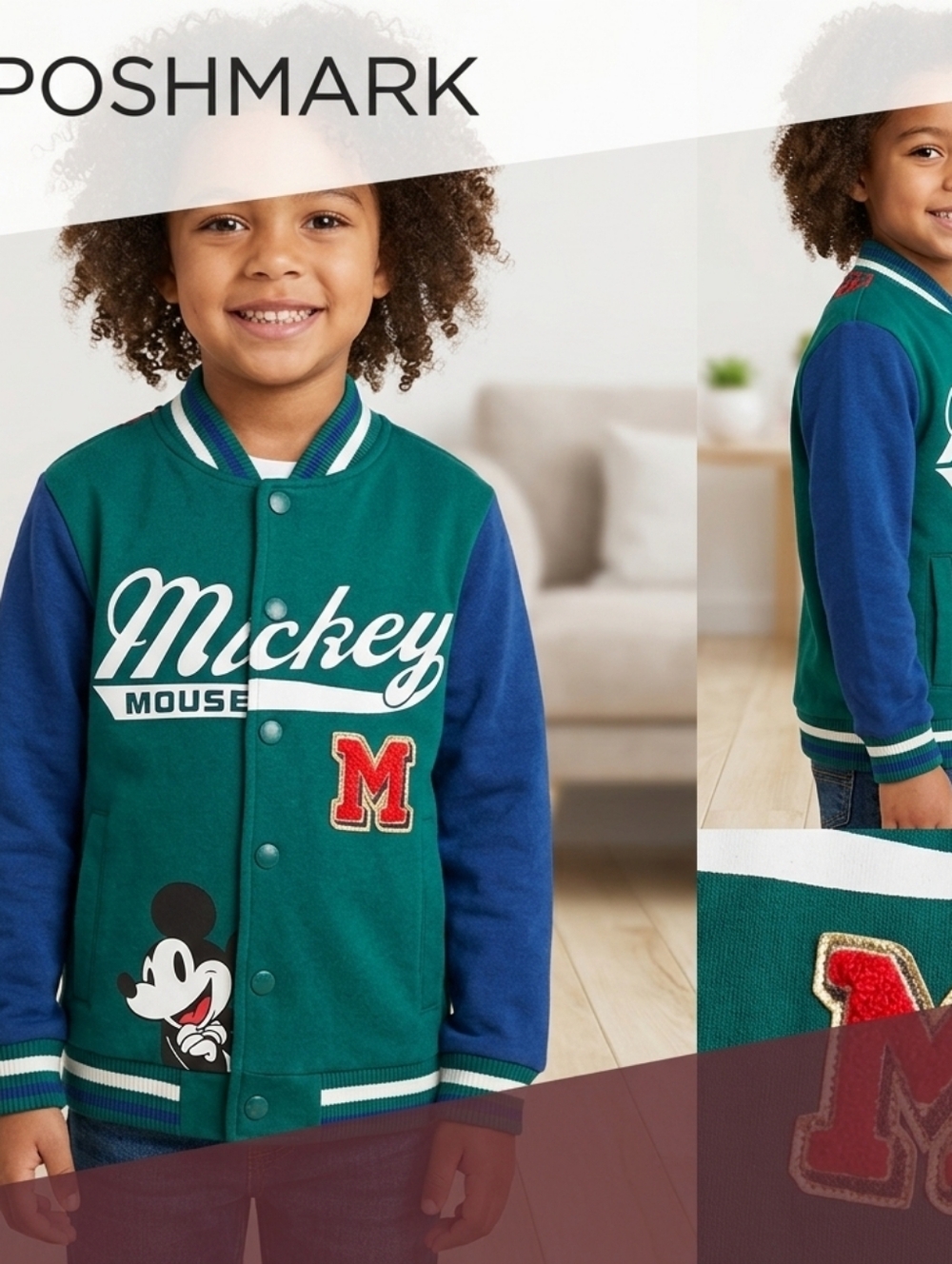 Disney Mickey Mouse Jacket Lightweight Button-up Sweatshirt. Size 5/6